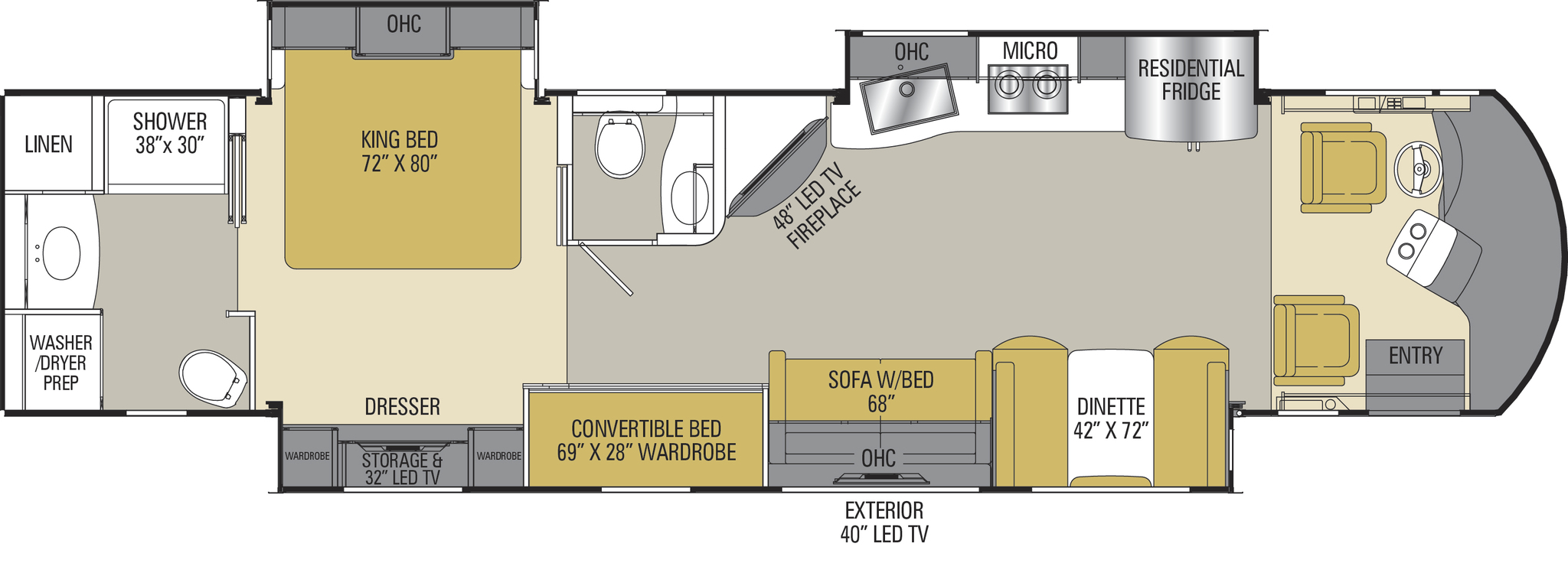 2017 Coachmen Sportscoach 407FW Floor Plan