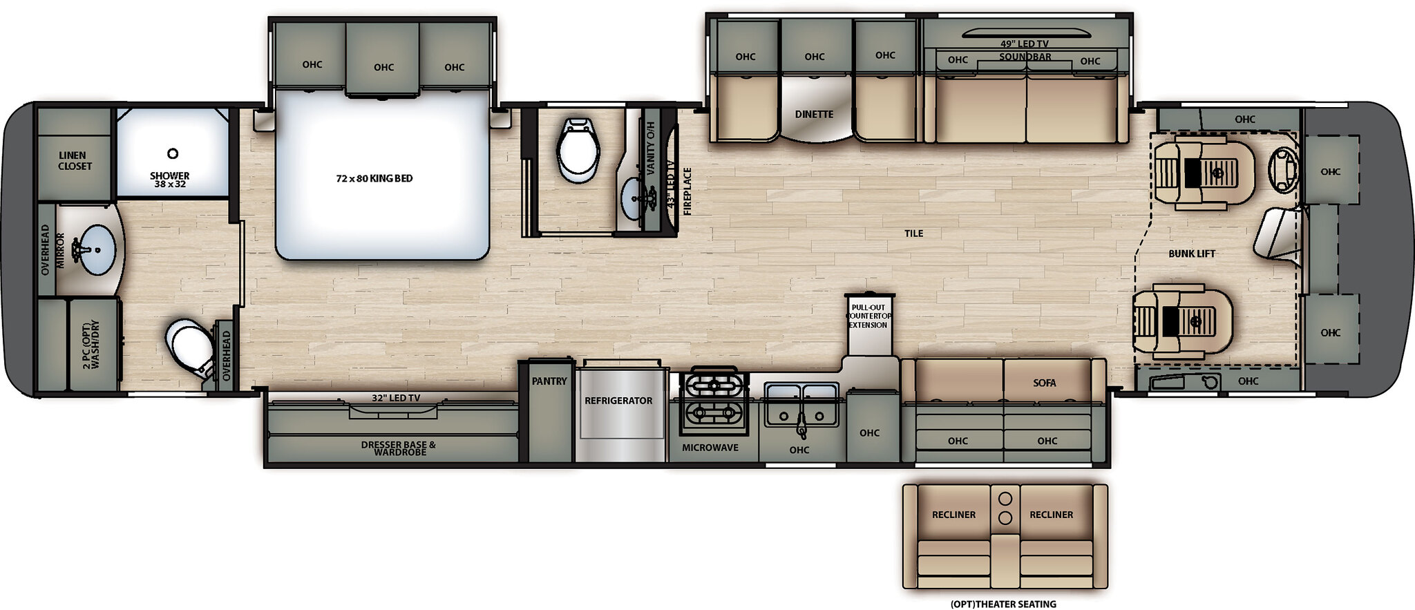 2020 Forest River Berkshire 39A Floor Plan