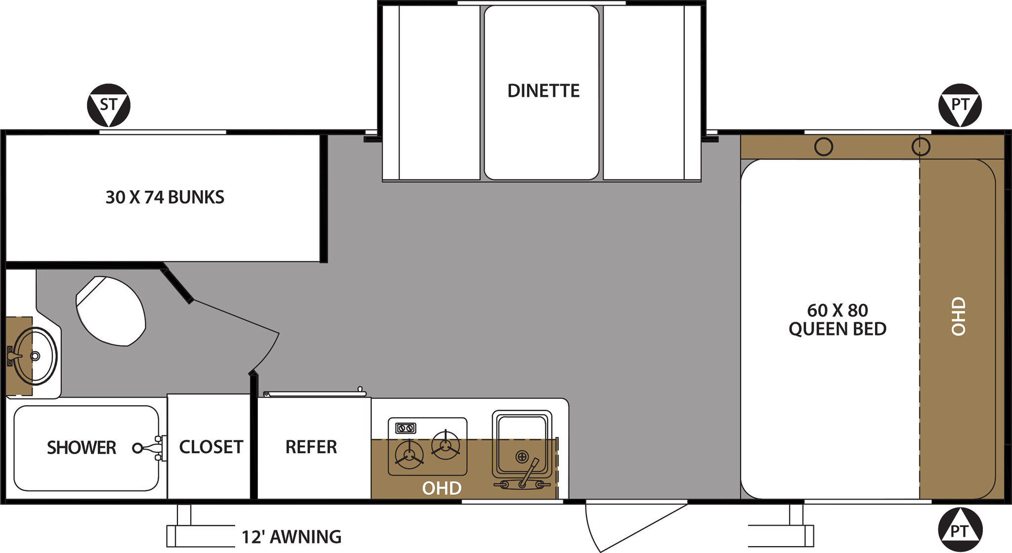 2020 Forest River Surveyor Legend 19BHLE Floor Plan