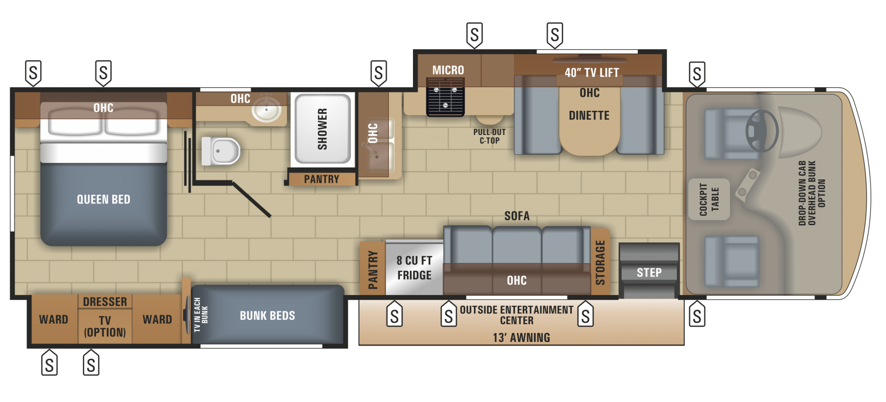 2018 Jayco Alante 31R Floor Plan