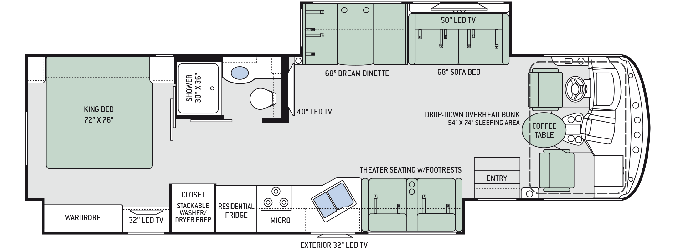 2018 Thor Windsport 34R Floor Plan