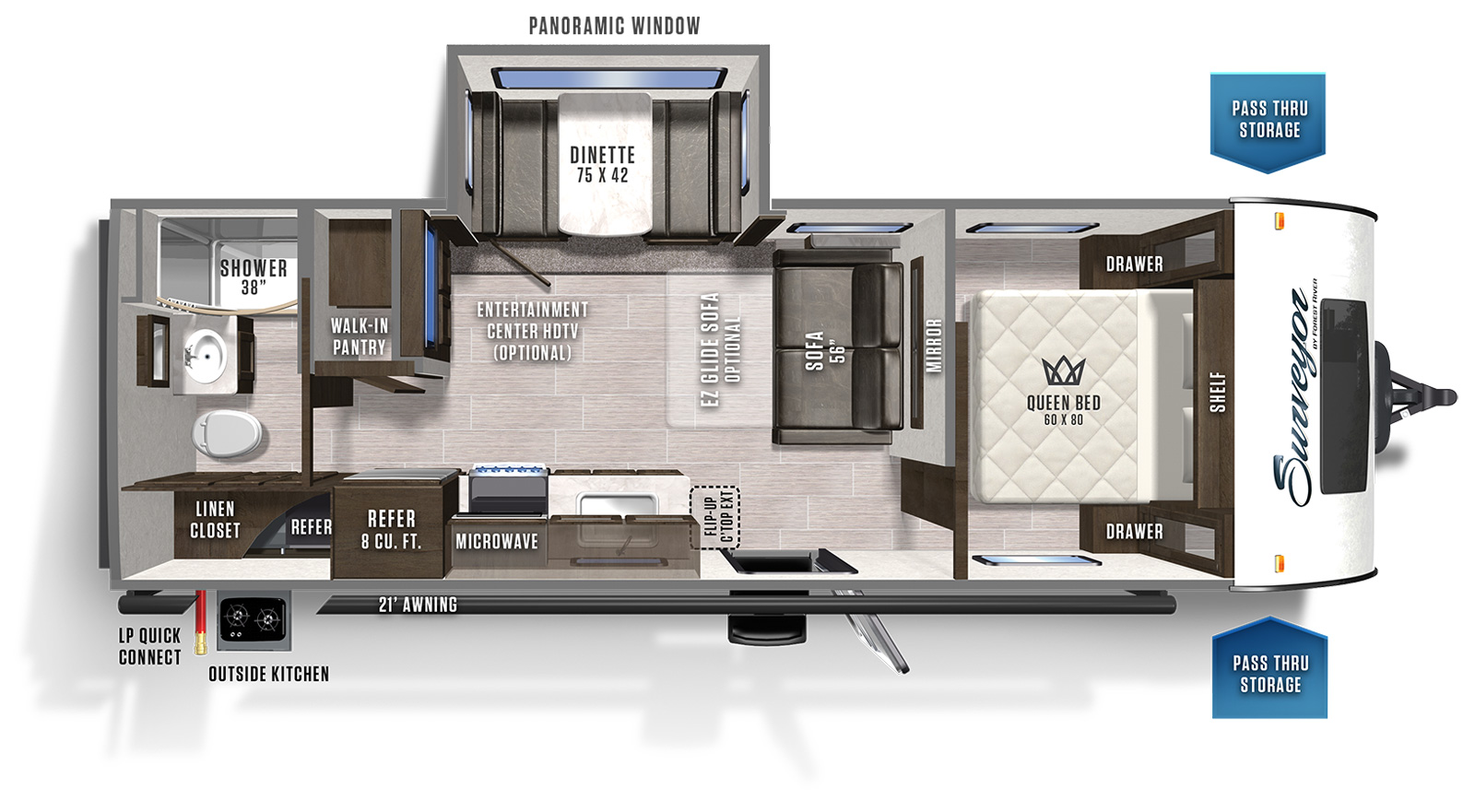 2020 Forest River Surveyor Legend 252RBLE Floor Plan