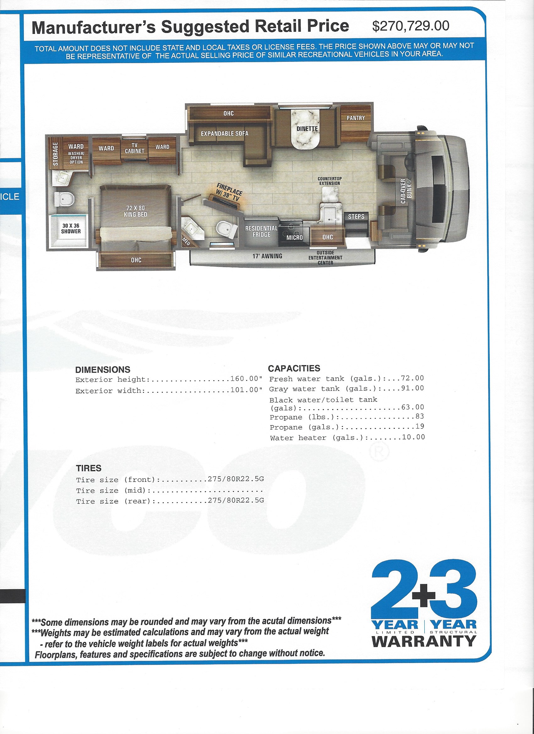 2021 Jayco Seneca 37K MSRP Sheet