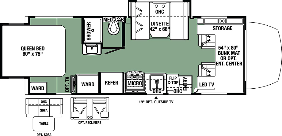 2019 Forest River Forester MBS 2401R Floor Plan