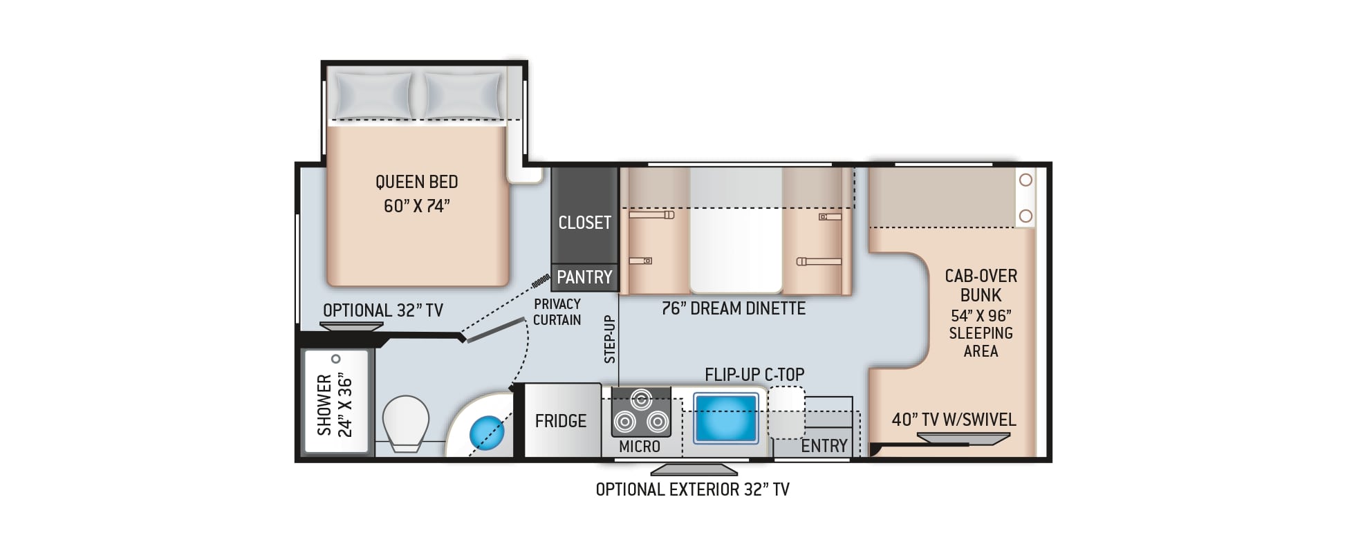 2020 Thor Chateau 22B Floor Plan