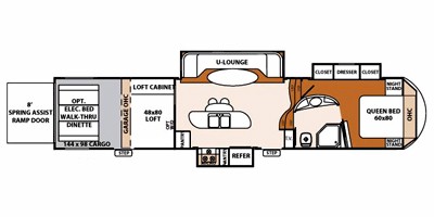 2012 Forest River XLR Thunderbolt 395AMP Floor Plan