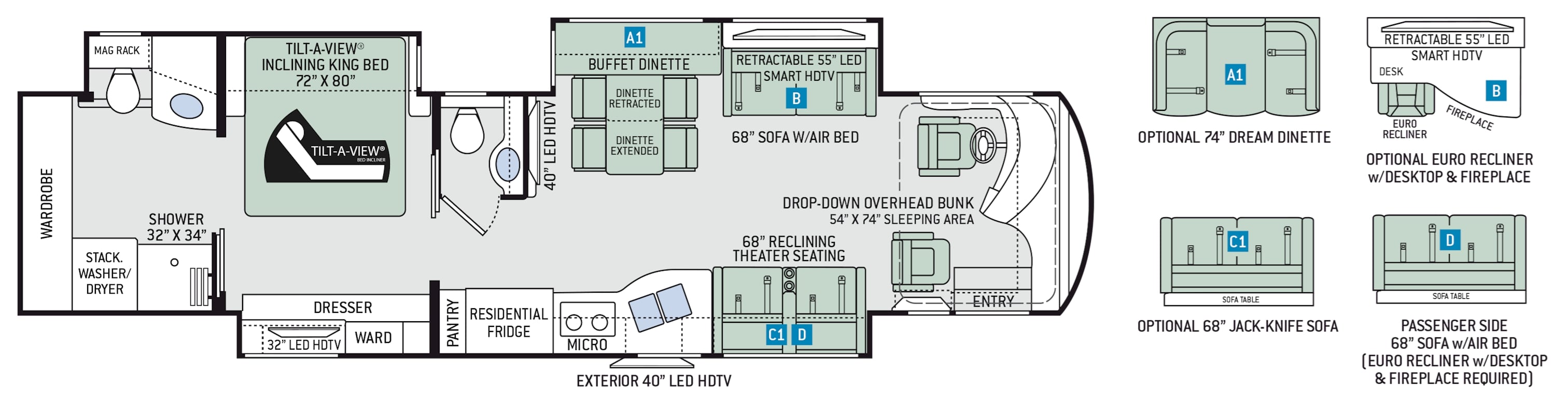 2018 Thor Tuscany 40DX Floor Plan