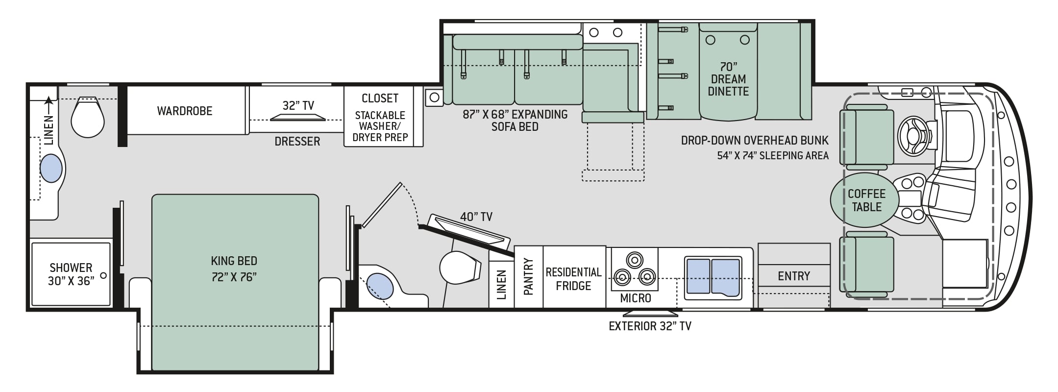 2019 Thor Hurricane 35M Floor Plan