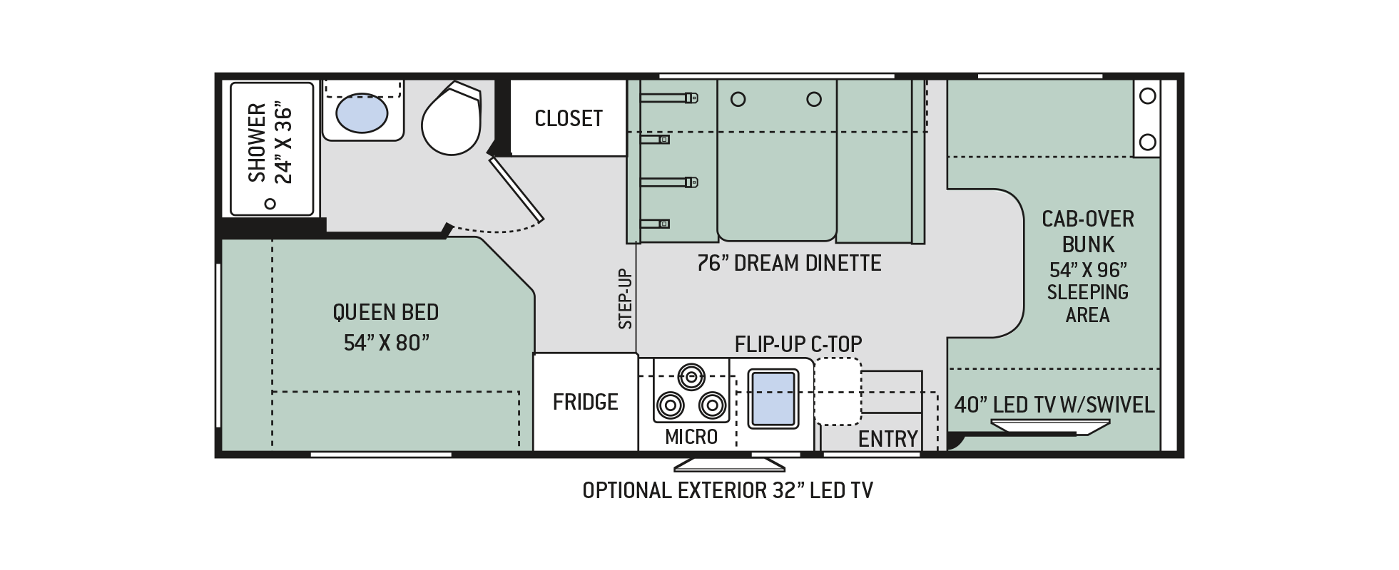 2018 Thor Chateau 22E Floor Plan