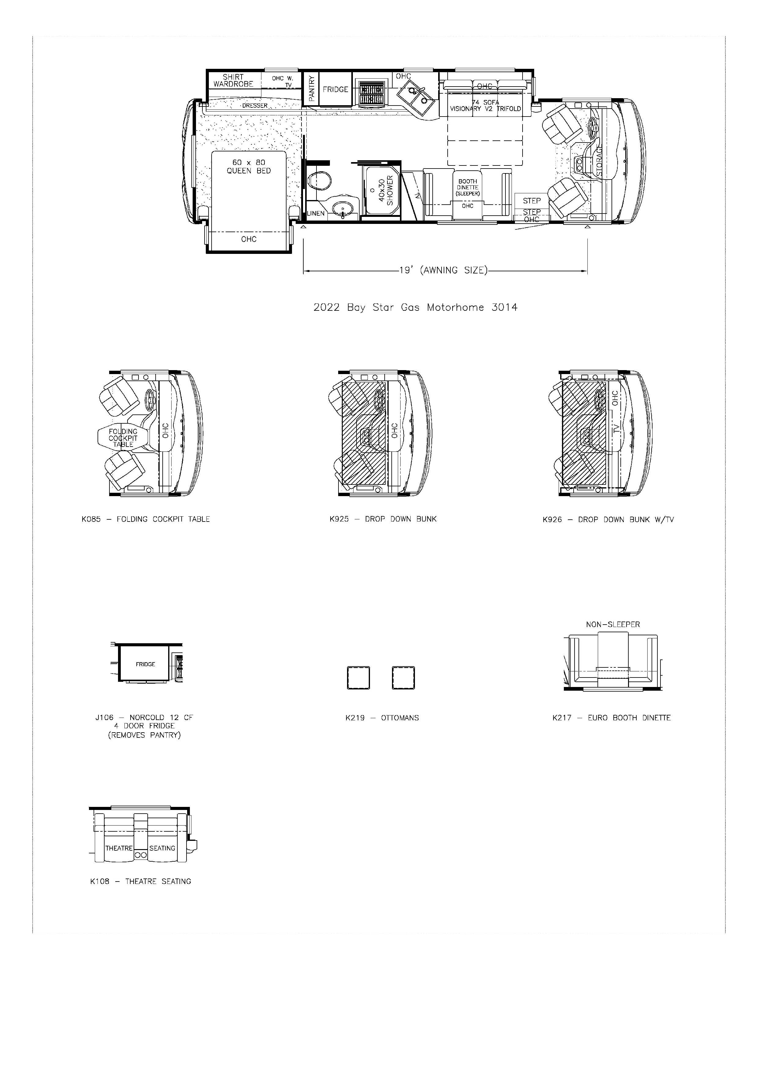 2022 Newmar Bay Star 3014 Floor Plan