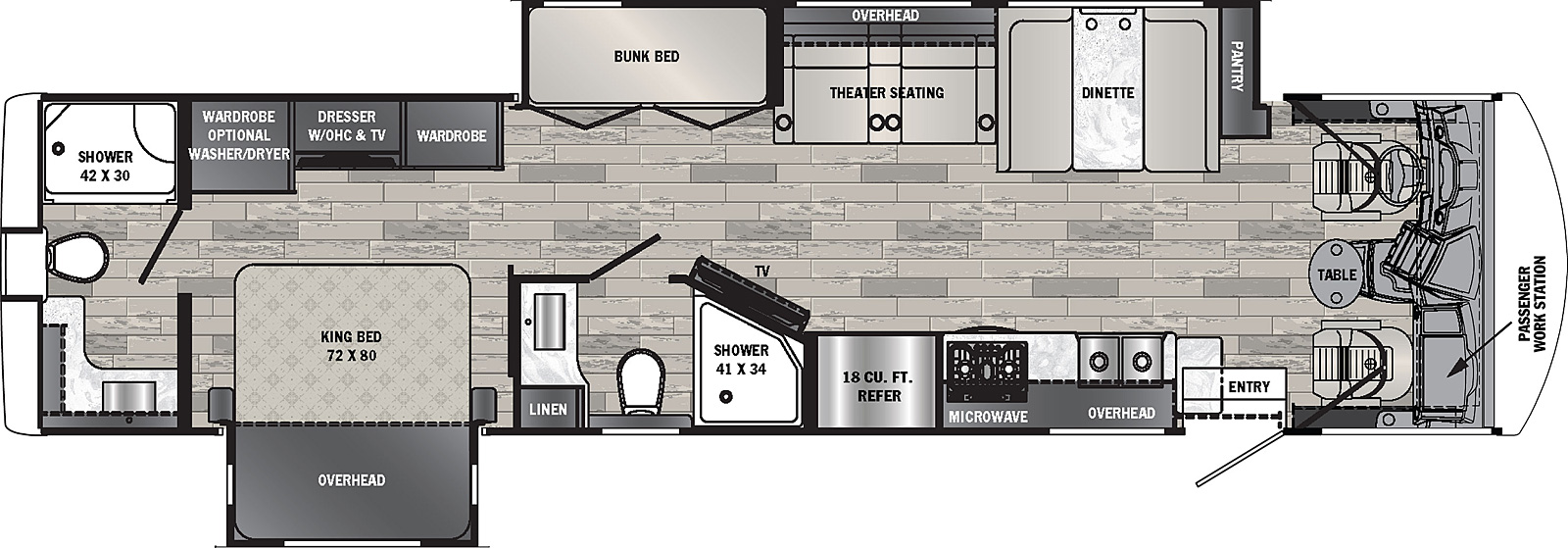 2022 Forest River Georgetown GT7 36K7 Floor Plan