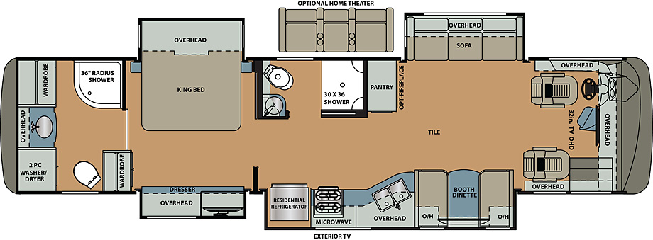 2019 Forest River Berkshire 39B Floor Plan