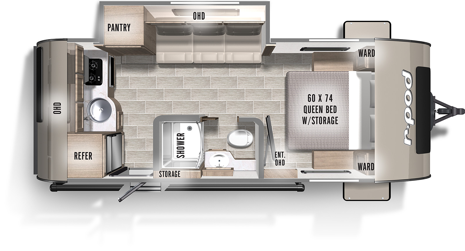 2021 Forest River R-Pod 196 Floor Plan