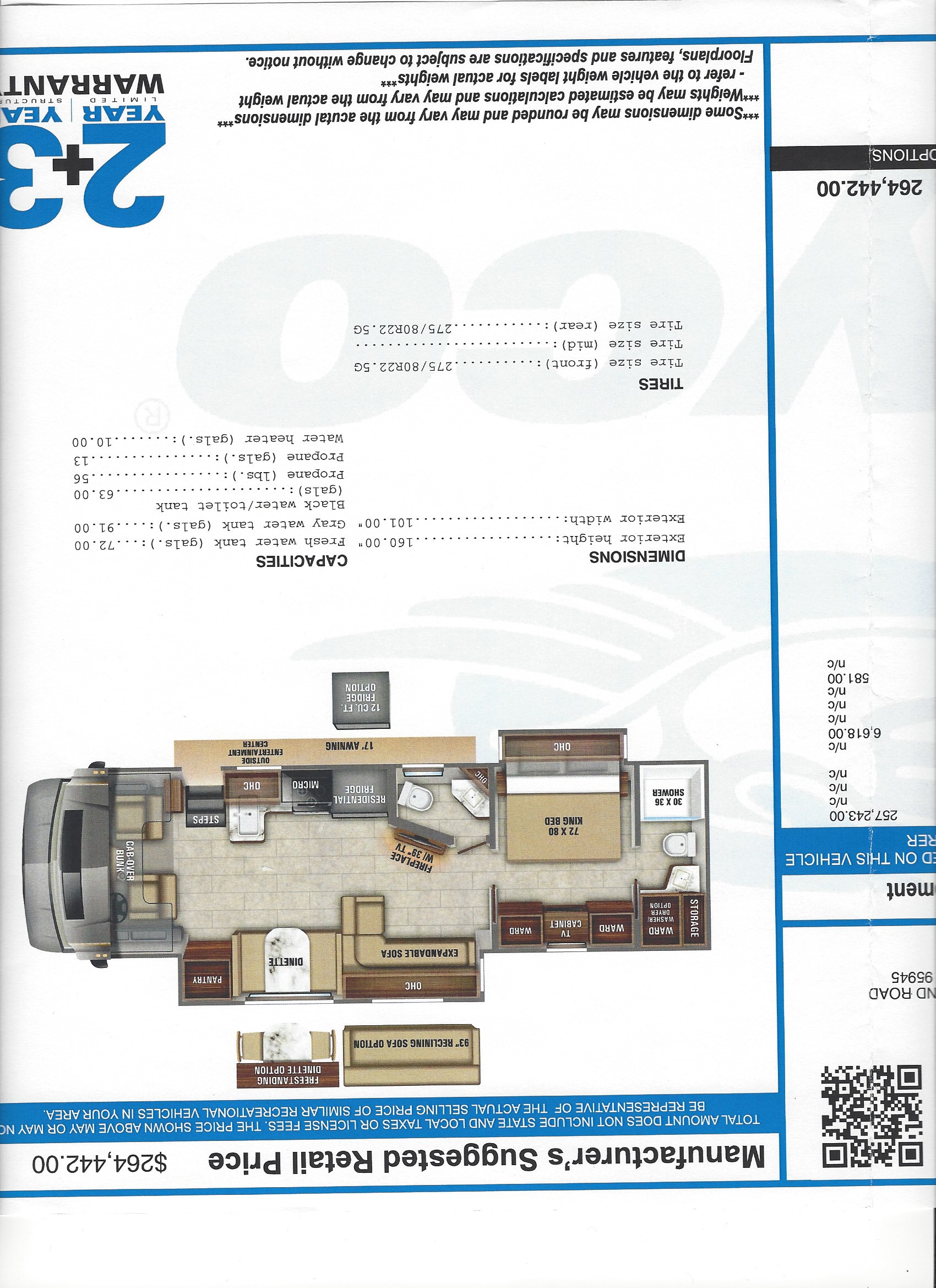 2021 Jayco Seneca 37K MSRP Sheet