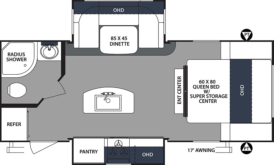 2019 Forest River Surveyor Luxury 226RBDS Floor Plan