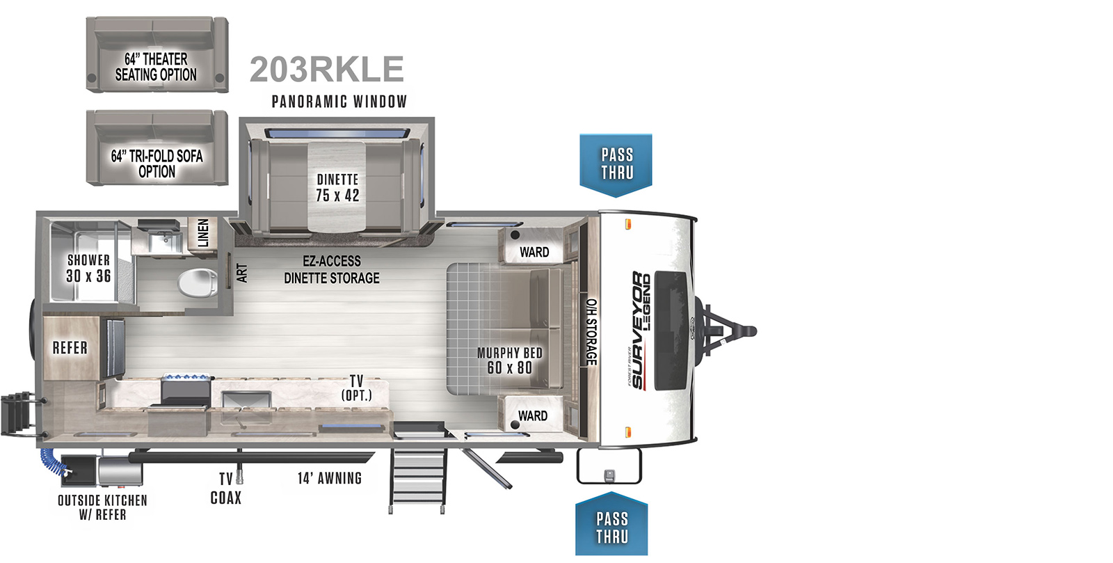 2022 Forest River Surveyor Legend 203RKLE Floor Plan