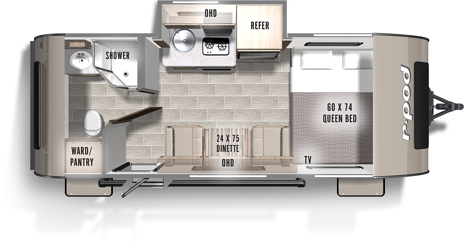 2021 Forest River R-Pod 180 Floor Plan