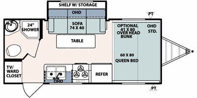 2011 Forest River Surveyor Sport SP189 Floor Plan