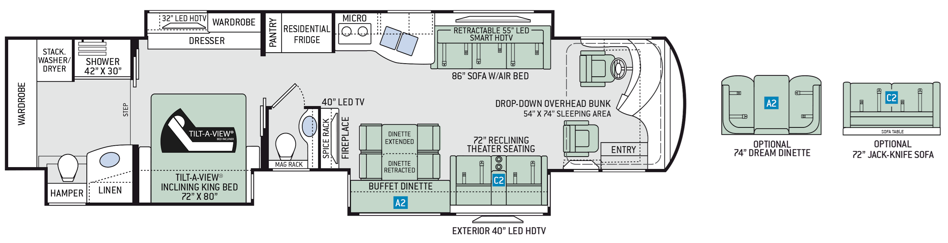 2018 Thor Tuscany 42GX Floor Plan