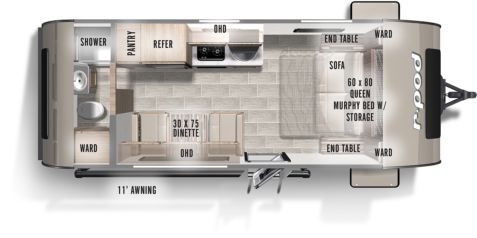 2022 Forest River R-Pod 192 Floor Plan