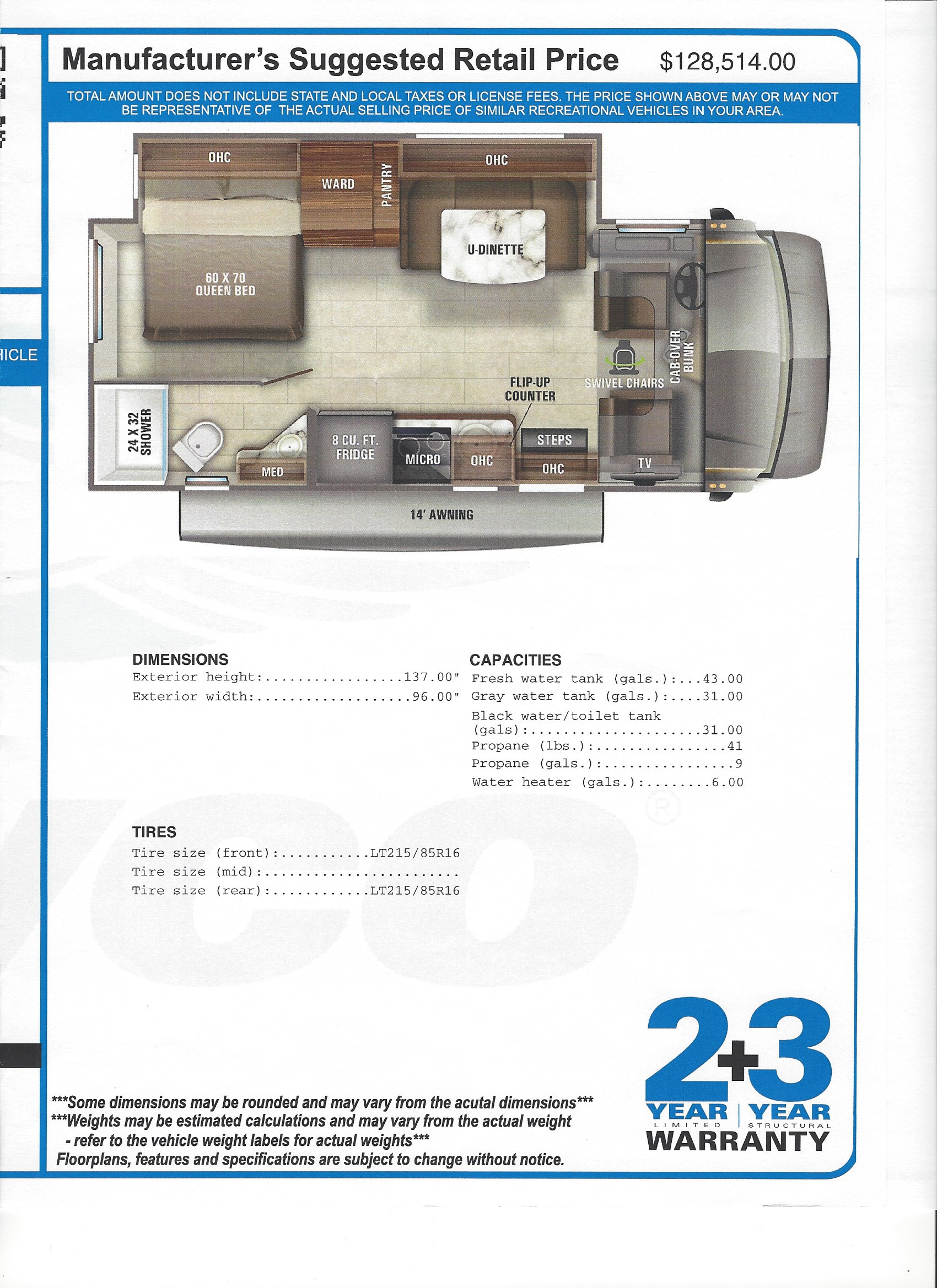 2021 Jayco Melbourne 24L MSRP Sheet