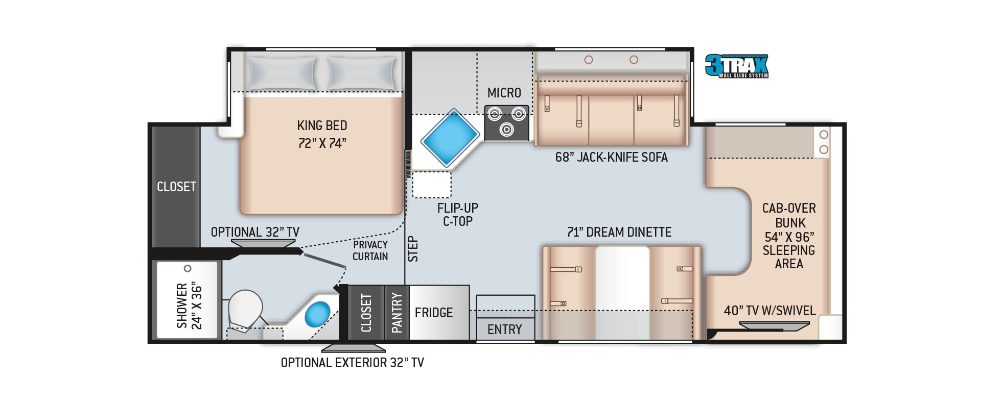 2020 Thor Chateau 27R Floor Plan