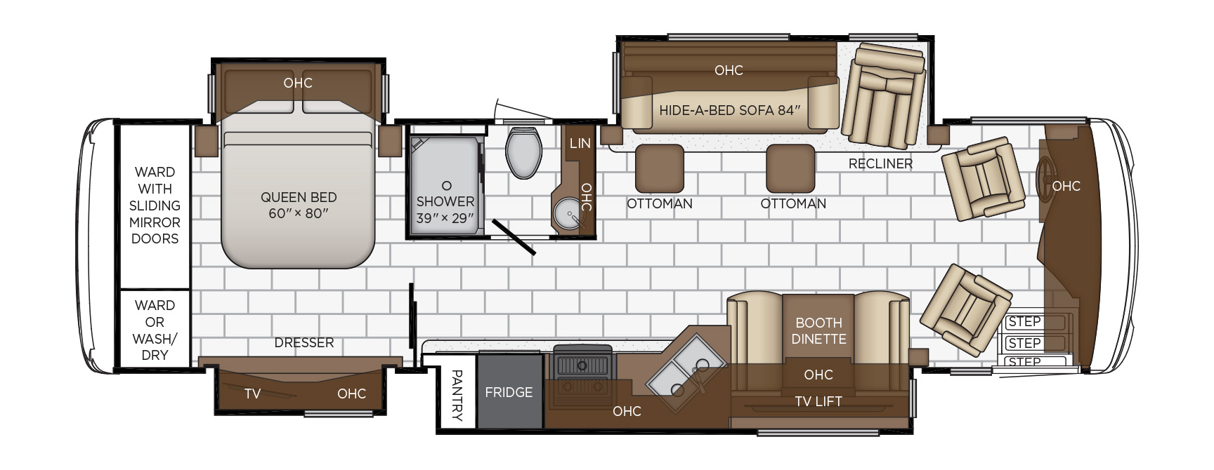 2021 Newmar Ventana 3412 Floor Plan