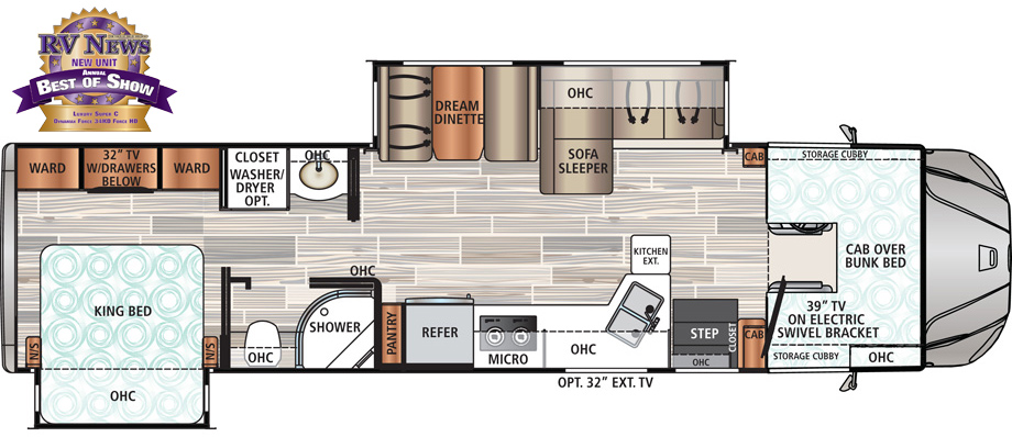 2019 Dynamax Force HD 34KD Floor Plan