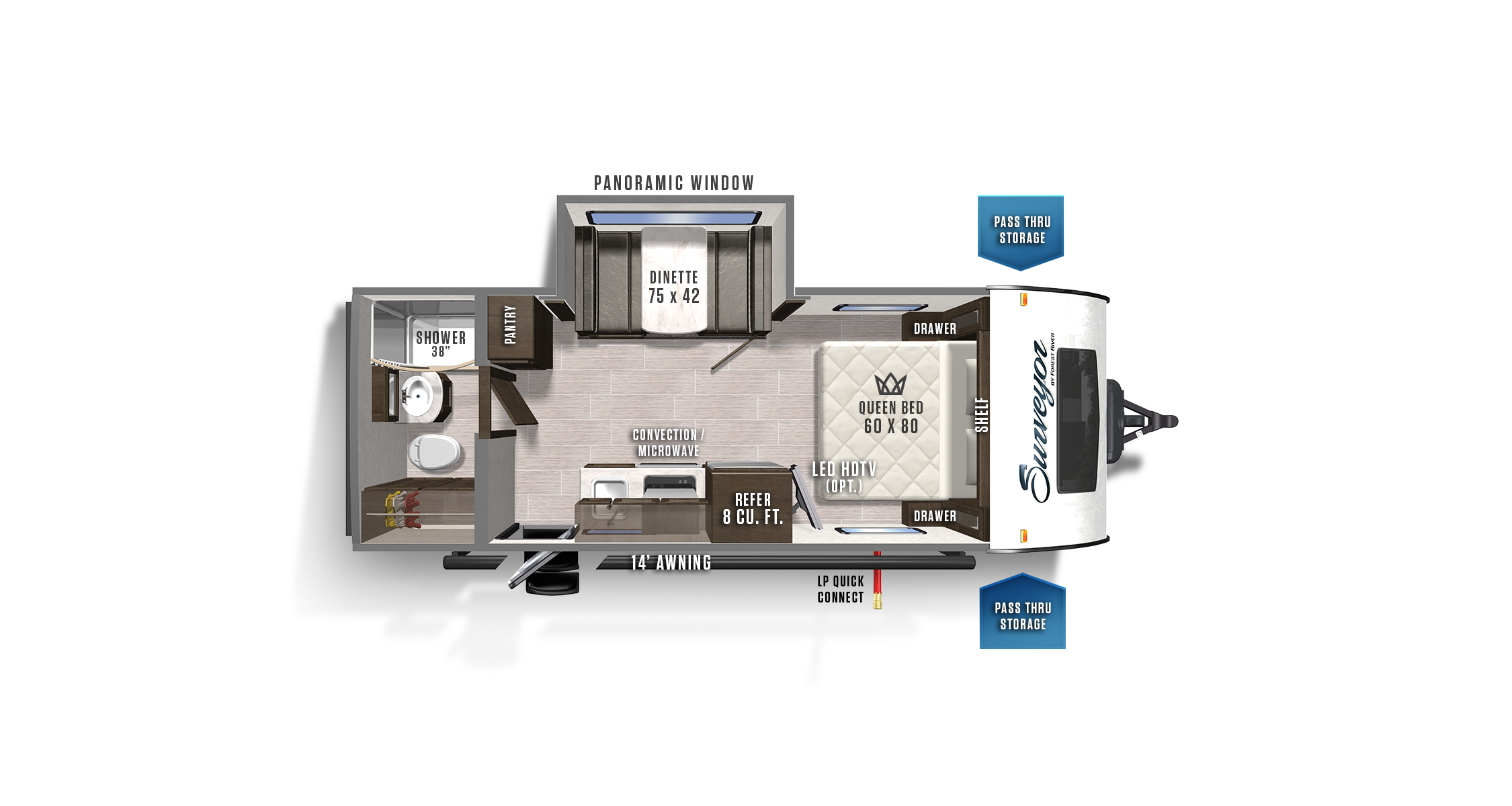 2020 Forest River Surveyor Legend 19RBLE Floor Plan