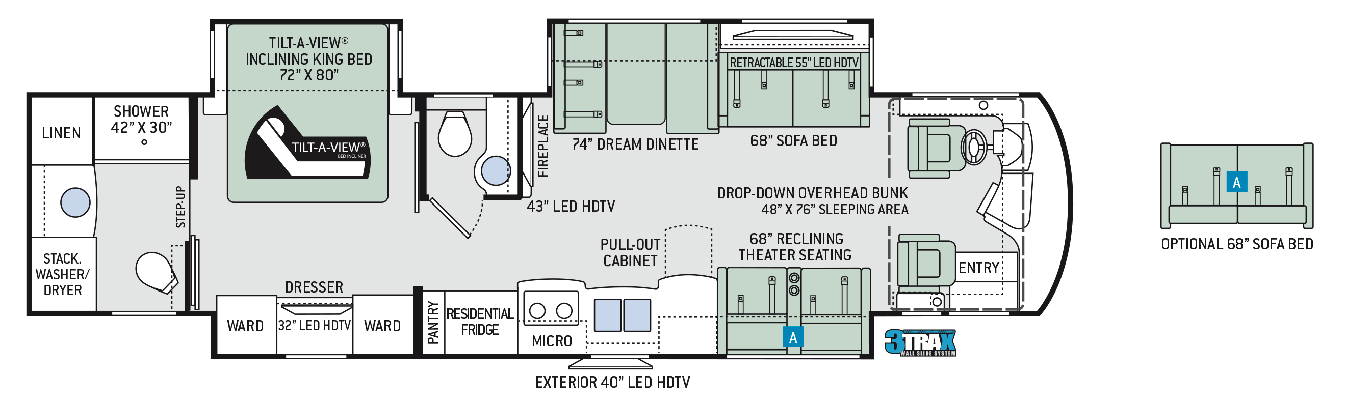 2018 Thor Aria 3901 Floor Plan