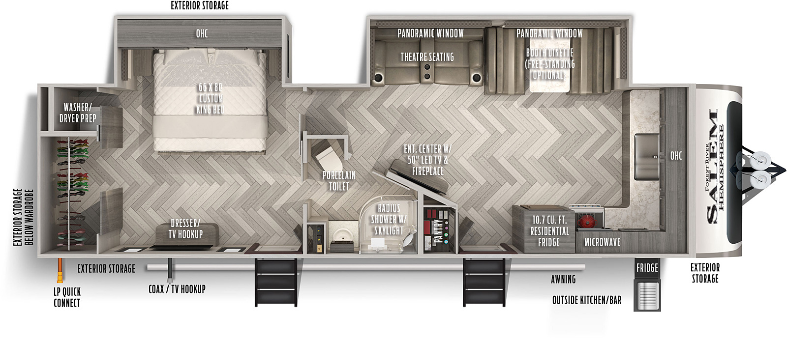 2021 Forest River Salem Hemisphere 270FKS Floor Plan