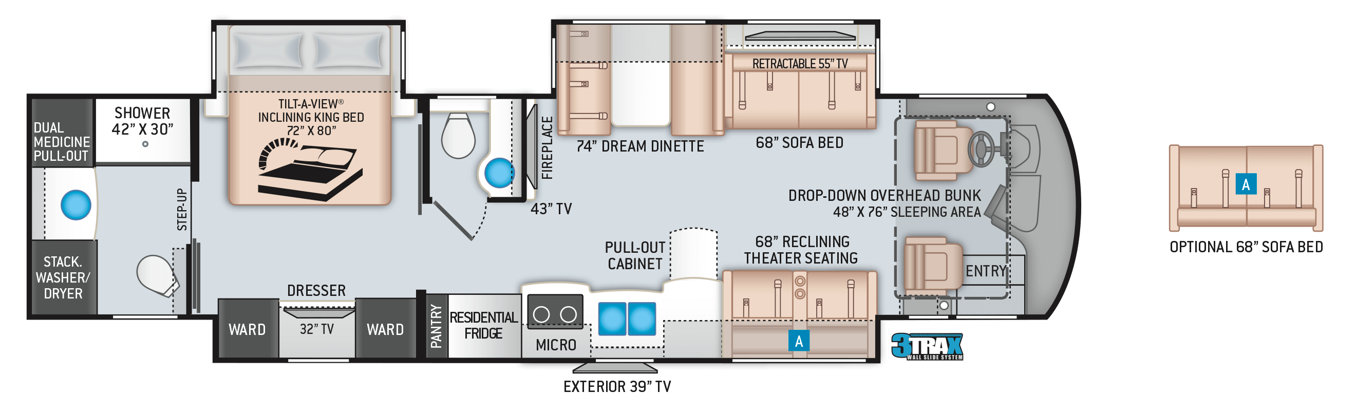 2020 Thor Aria 3901 Floor Plan