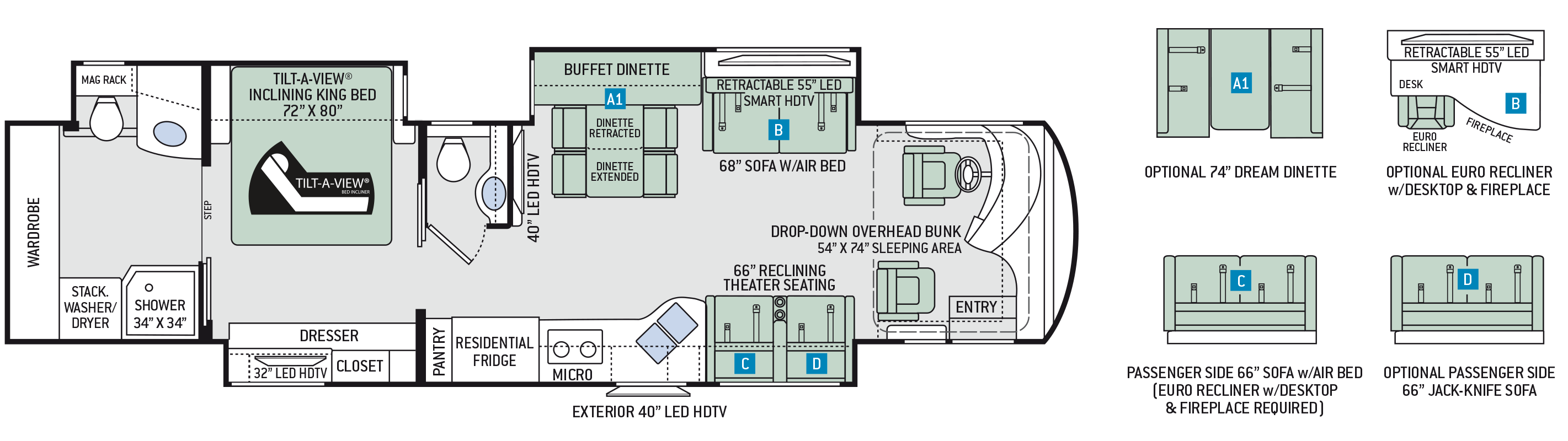 2018 Thor Venetian A40 Floor Plan