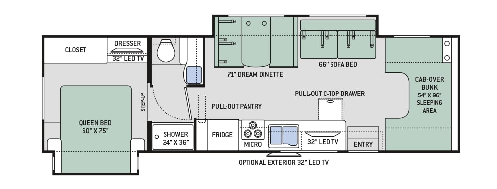 2017 Thor Four Winds 31L Floor Plan
