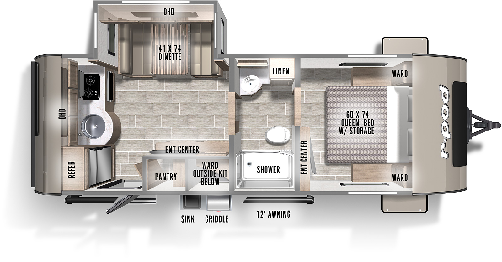 2022 Forest River R-Pod 202 Floor Plan