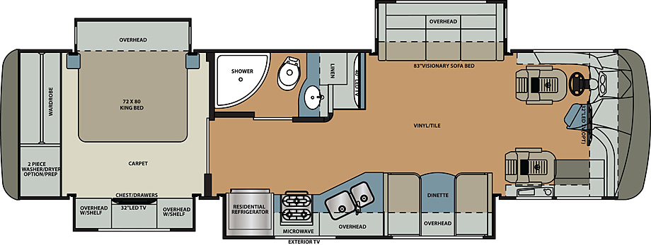 2019 Forest River Berkshire 34QS Floor Plan