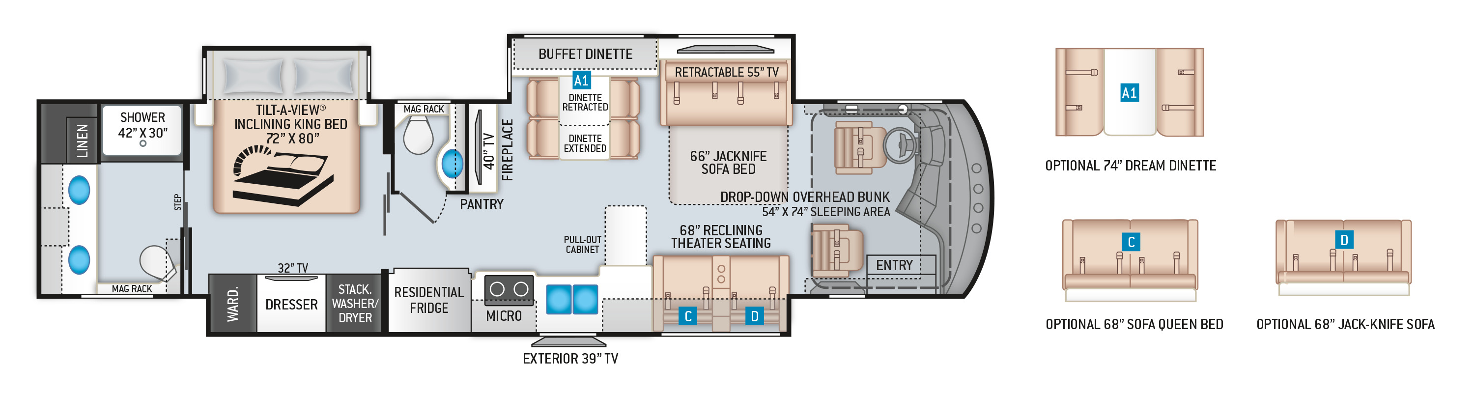 2021 Thor Venetian R40 Floor Plan