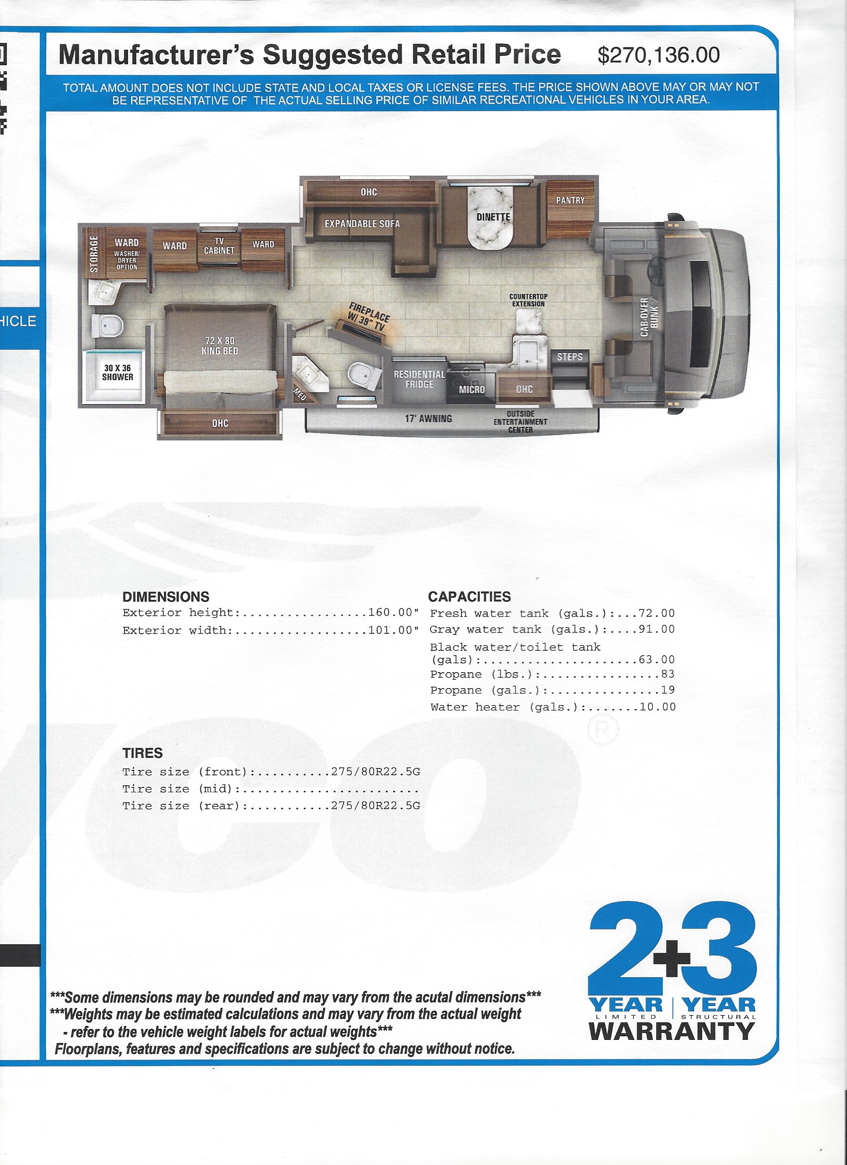 2021 Jayco Seneca 37K MSRP Sheet