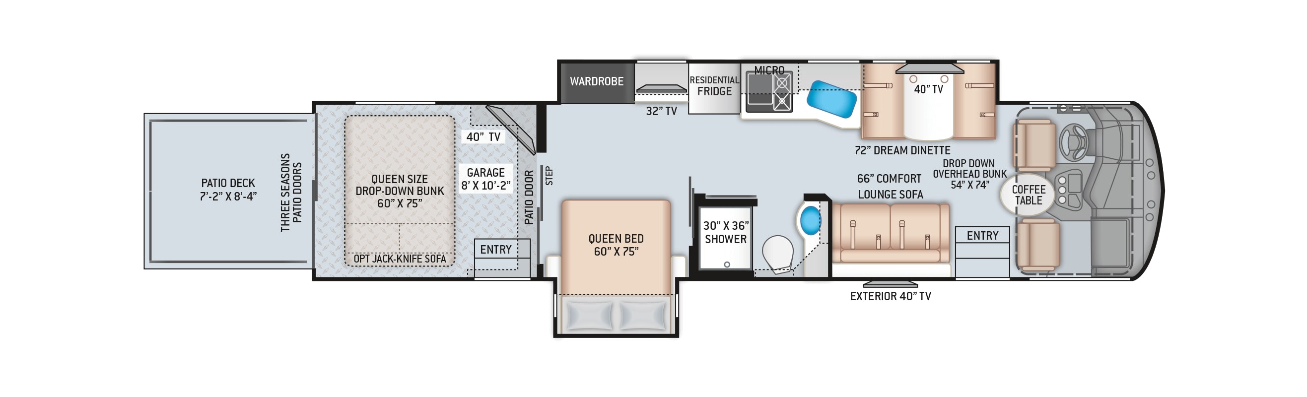 2020 Thor Outlaw 38MB Floor Plan