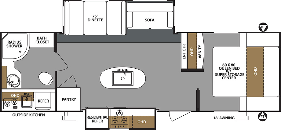 2019 Forest River Surveyor Legend 285IKLE Floor Plan