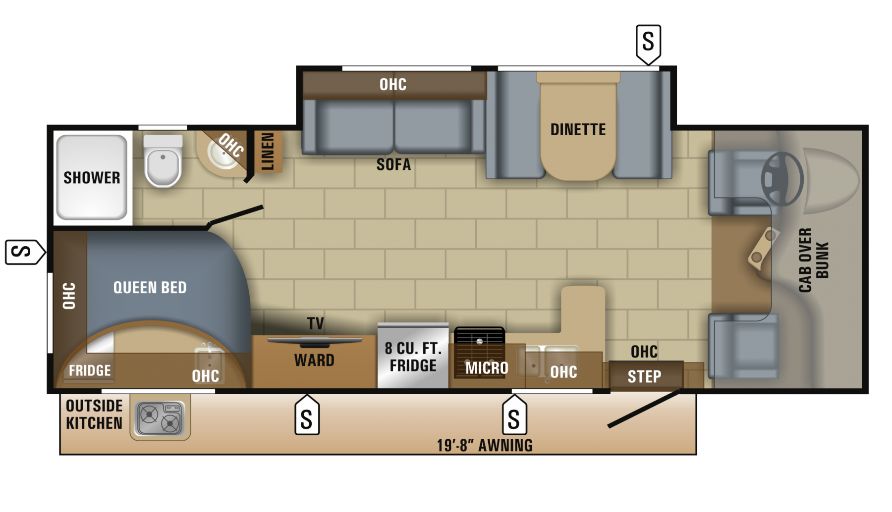 2018 Jayco Redhawk 25R Floor Plan