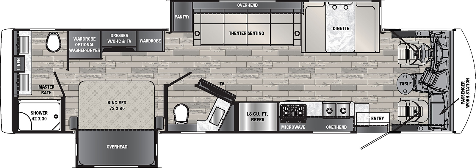 2022 Forest River Georgetown GT7 36D7 Floor Plan