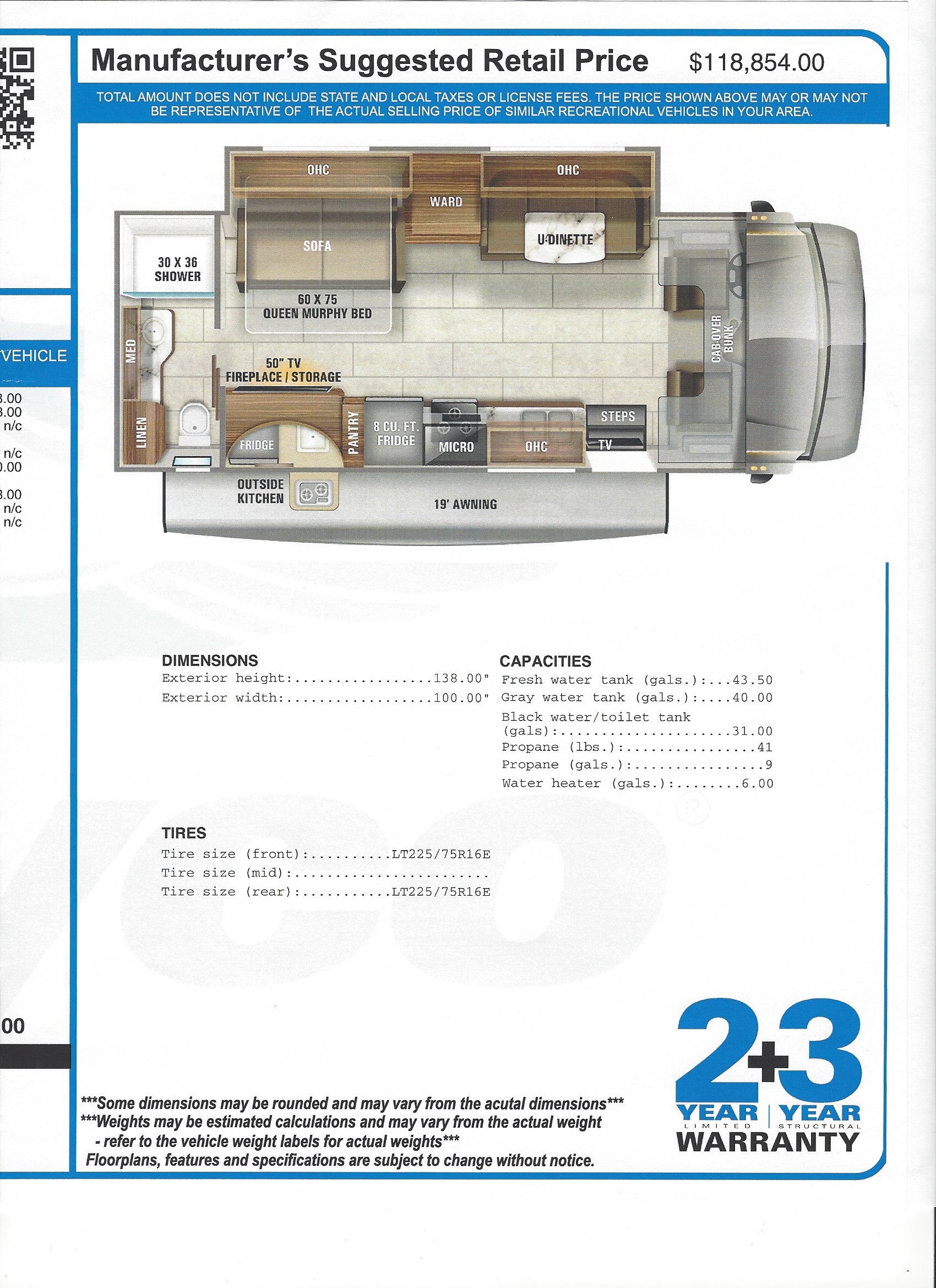 2021 Jayco Redhawk 26M MSRP Sheet