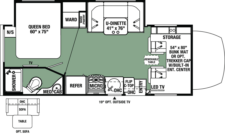 2019 Forest River Forester MBS 2401W Floor Plan