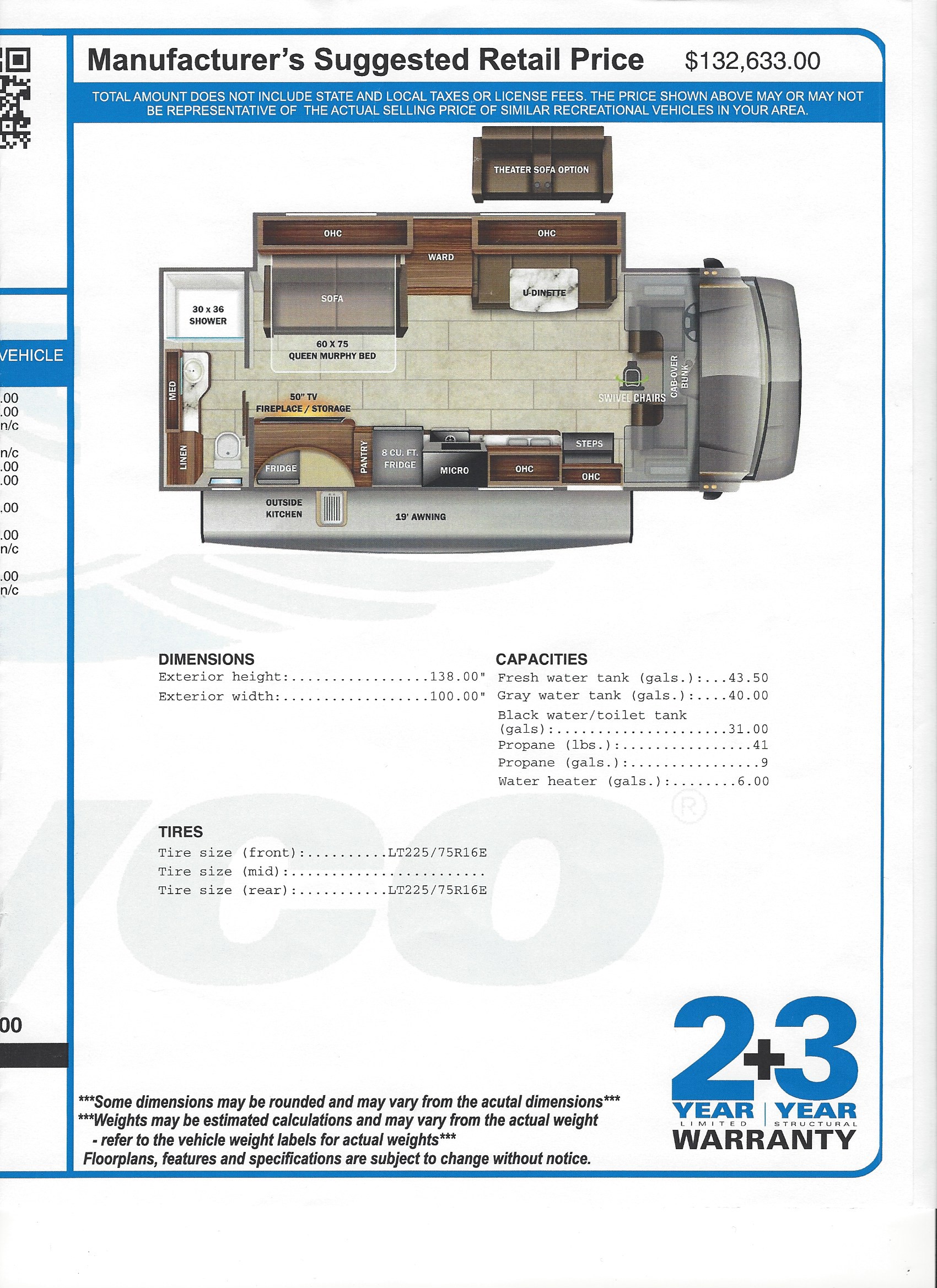 2022 Jayco Redhawk 26M MSRP Sheet