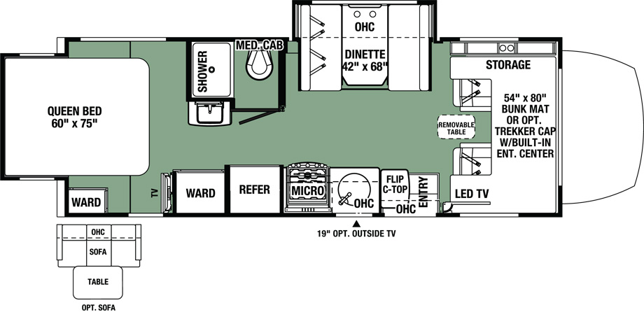 2019 Forest River Forester MBS 2401R Floor Plan