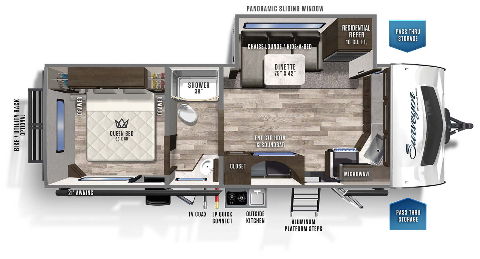 2020 Forest River Surveyor Luxury 250FKS Floor Plan