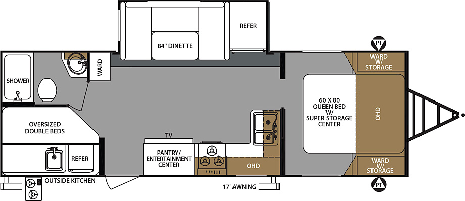 2019 Forest River Surveyor 248BHLE Floor Plan