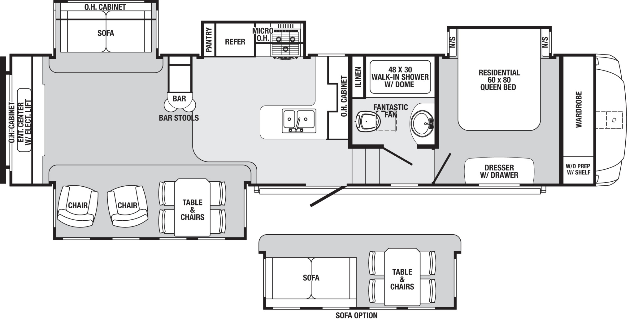 2016 Forest River Palamino Sabre 34REQS Floor Plan