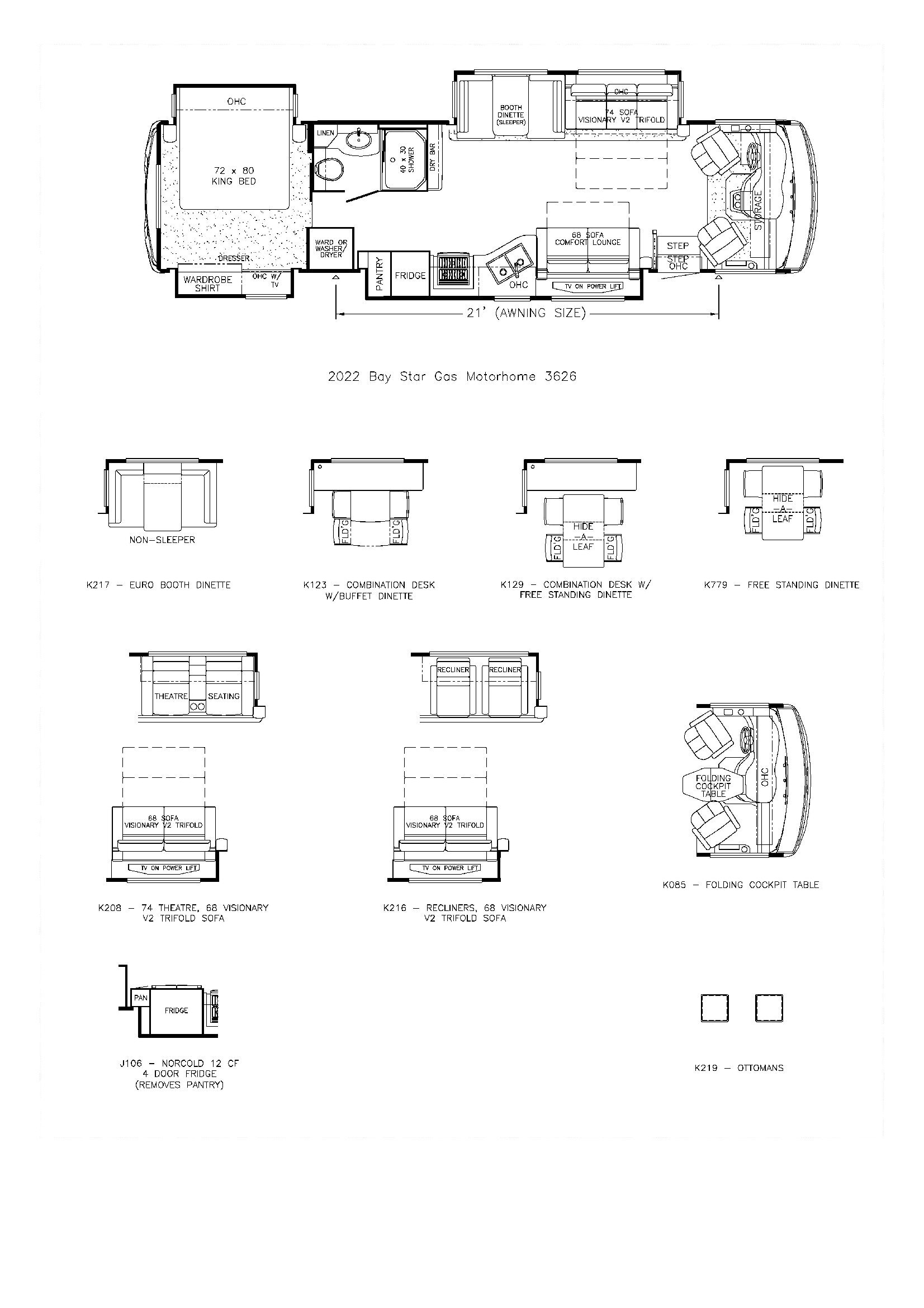 2022 Newmar Bay Star 3626 Floor Plan